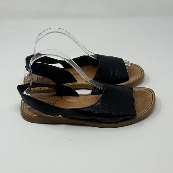 Born Inlet Sandals Womens 8 M Black Leather Open Toe Comfort Slingback Boho - Picture 3 of 16